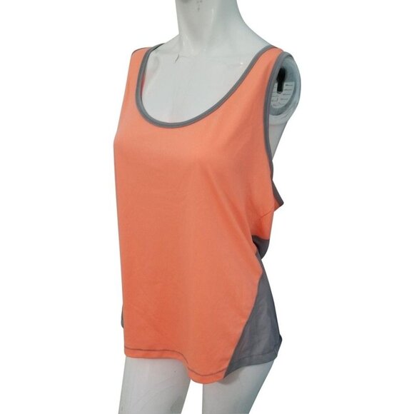 Old Navy Active Racerback Tank Top Sz Large Orange and Grey Breathable Exercise - Picture 1 of 4